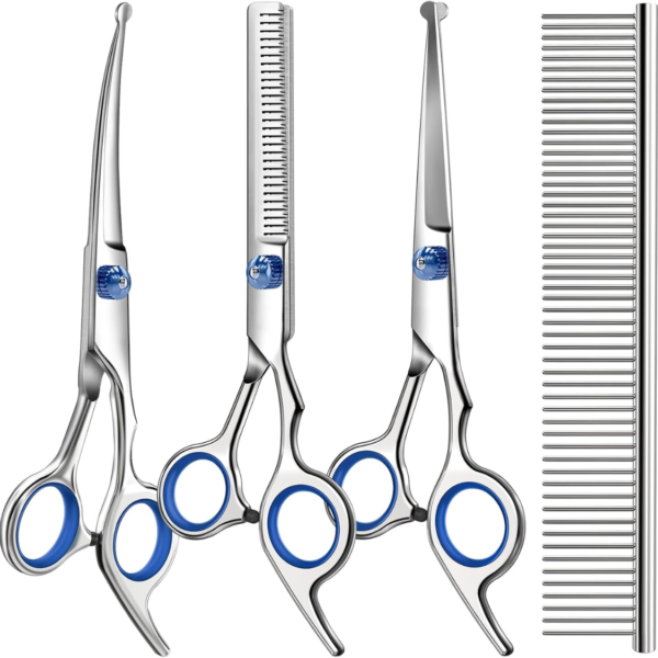 4-Piece Pet Grooming Scissors Kit — Safety Round-Tip Trimming Set — image 2 4-Piece Pet Grooming Scissors Kit — Safety Round-Tip Trimming Set