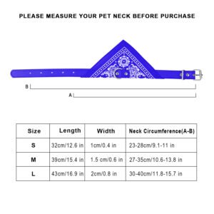 Bandana Dog Collar — Adjustable Leather Collar with Sewn-On Scarf