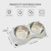 Anti-Slip Double Cat Bowl — Stainless Steel Food & Water Station, Grey