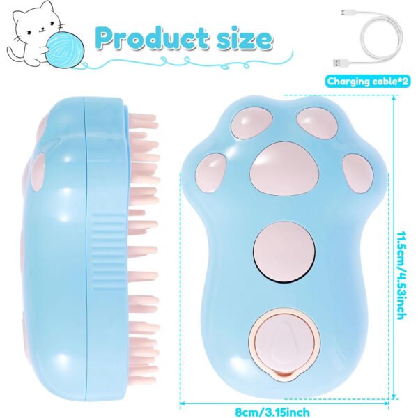 Rechargeable Steam Cat Brush — Soft Silicone Grooming Brush with Mist