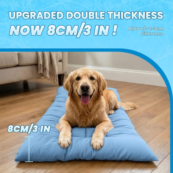Extra-Large Cooling Mat Dog Bed — Ultra-Soft 8-Compartment Summer Pad