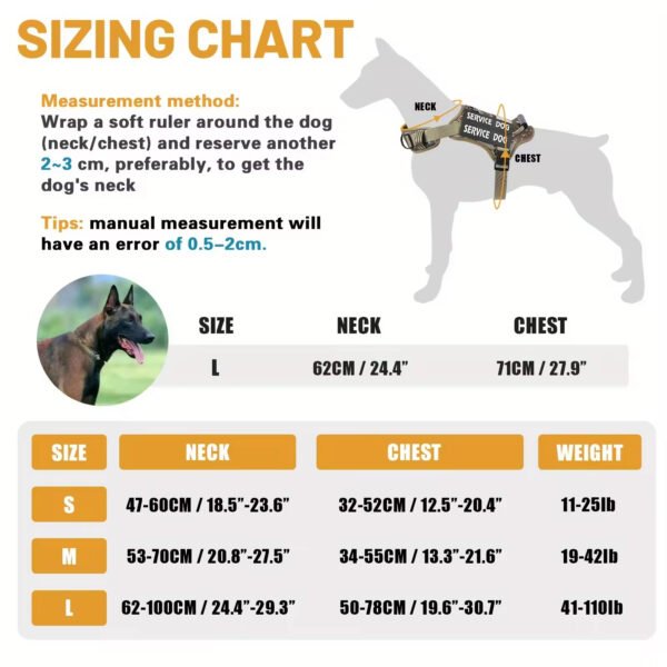 Tactical Dog Harness with Control Handle — No-Pull, Reflective, Sizes S–L