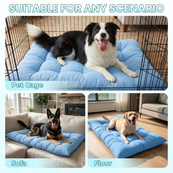 Extra-Large Cooling Mat Dog Bed — Ultra-Soft 8-Compartment Summer Pad