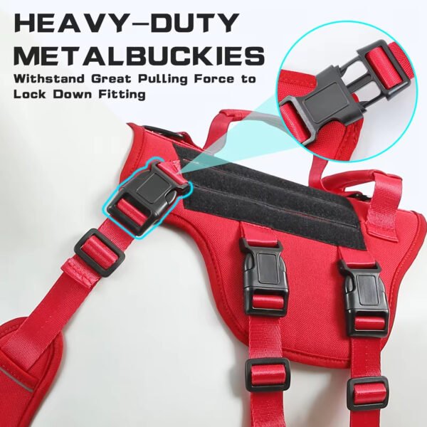 Heavy-Duty 1000D Nylon Dog Harness — No-Pull, Reflective, Sizes S–XL — image 3 Heavy-Duty 1000D Nylon Dog Harness — No-Pull, Reflective, Sizes S–XL