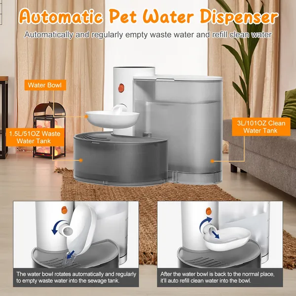Smart Pet Water Fountain 3L — Cordless Rechargeable Cat & Dog Dispenser — image 2 Smart Pet Water Fountain 3L — Cordless Rechargeable Cat & Dog Dispenser