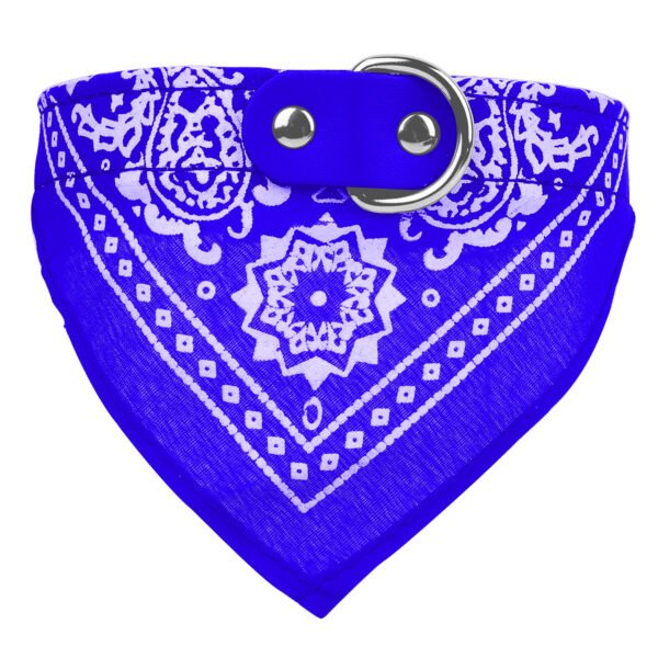 Bandana Dog Collar — Adjustable Leather Collar with Sewn-On Scarf