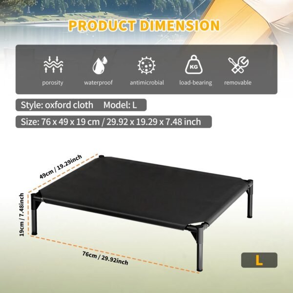 Elevated Mesh Pet Bed — Raised Breathable Cot for Indoor & Outdoor Use