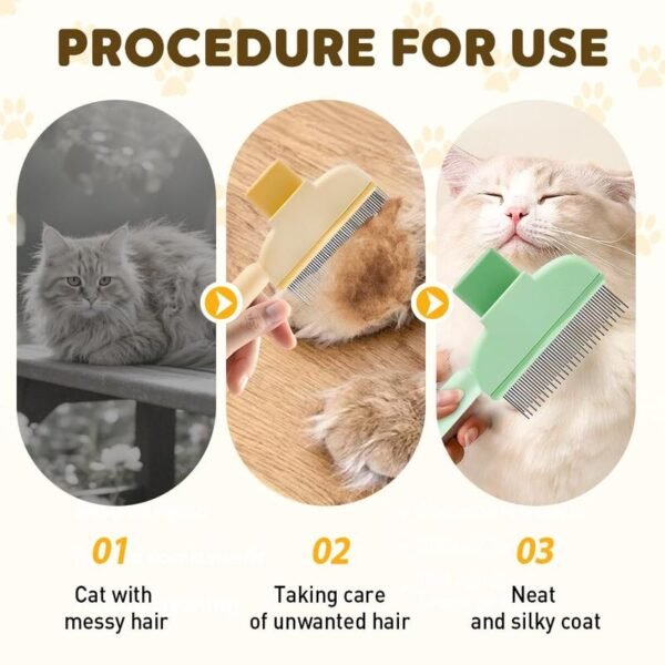 Self-Cleaning Knot Remover Comb — Dematting Tool for Long-Haired Cats & Dogs