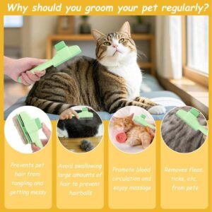 Self-Cleaning Knot Remover Comb — Dematting Tool for Long-Haired Cats & Dogs