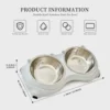 Anti-Slip Double Cat Bowl — Stainless Steel Food & Water Station, Grey