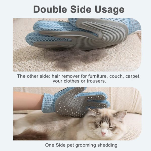 Double-Sided Grooming Glove — Deshedding & Massage Mitt for Cats & Dogs
