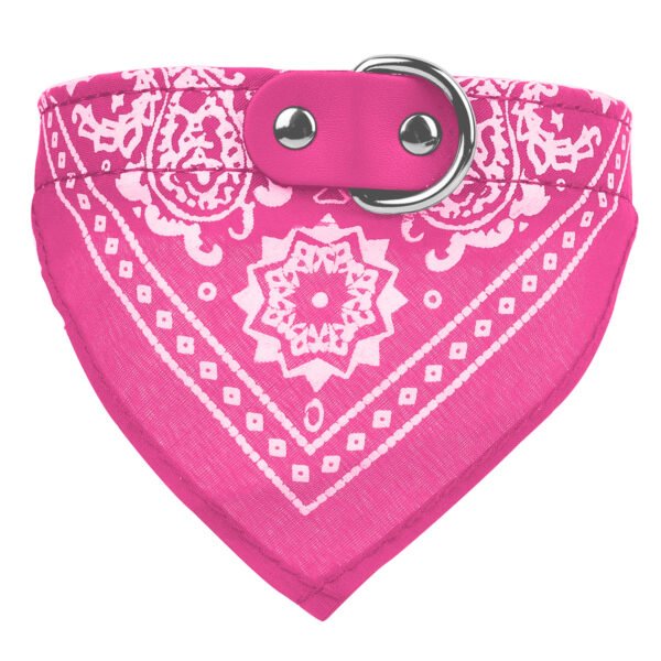 Bandana Dog Collar — Adjustable Leather Collar with Sewn-On Scarf